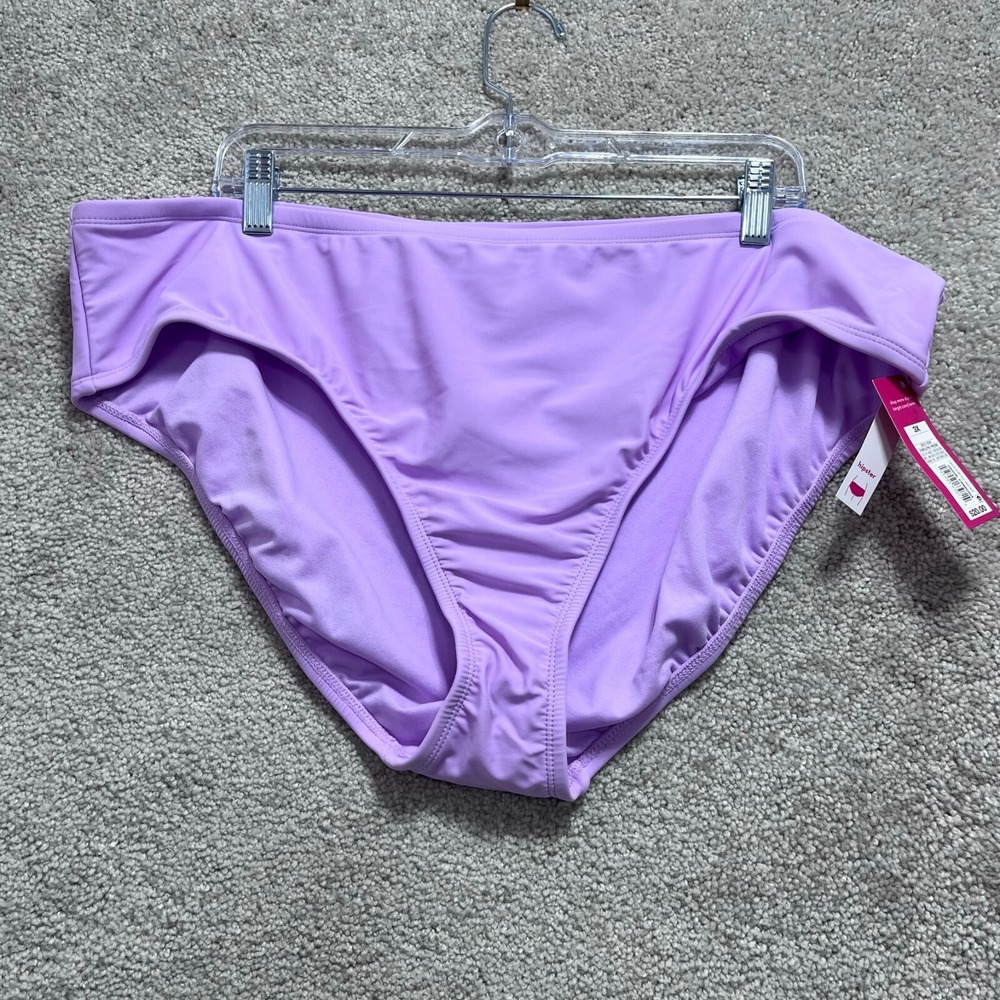 Exhilaration Swimsuit Womens 3X Purple Bikini Bottom Hipster Beach‎ Active Wear